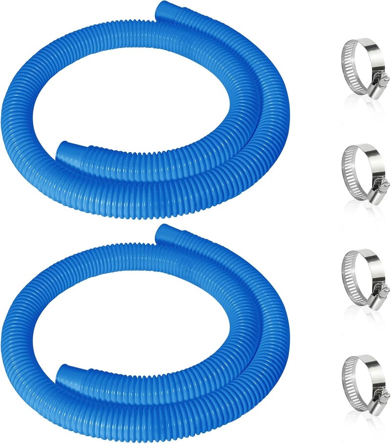 Picatu 2 Pcs 1.25" Pool Hose, 59" Long Accessory Pool Pump Replacement Hoses, Compatible with All Above Ground Pool Filter Pumps that Use 1 1/4 Diameter Hoses - Image 1